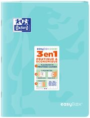 Oxford EasyBook Pastel – Cahier 24 × 32 cm – 96 pages – grands carreaux (Seyès) – bleu