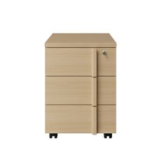 Caisson mobile ITALIC - 3 tiroirs - Corps blanc - Dessus et tiroirs imitation Chêne