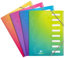 Oxford School Fusion - Trieur polypro A4 - 8 positions - différents coloris disponibles