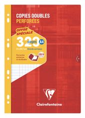 Clairefontaine - copies doubles - 320 pages - A4 - perforés - grands carreaux (Seyes)