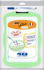 Bic - Ardoise Velleda - Pastel 21×31 cm avec Feutre Effaçable Bleu et Effacette