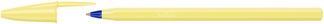 BIC - Stylo Bille - Cristal Pastel - Corps Jaune - Encre Bleue - Moyenne