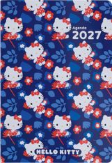 Agenda Hello Kitty - 1 semaine sur 2 pages - 17 x 24,5 cm - fleurs - Oberthur