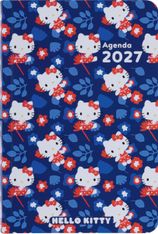 Agenda Hello Kitty - 1 semaine sur 2 pages - 10 x 15 cm - fleurs - Oberthur