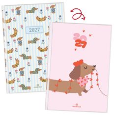 Agenda Capri - 1 semaine sur 2 pages - 10 x 15 cm - teckel - Oberthur