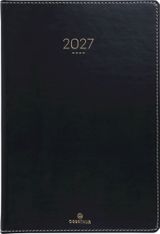 Agenda Eton - 1 semaine sur 2 pages - 17 x 24,5 cm - noir - Oberthur