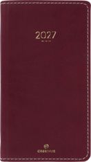 Agenda Eton - 1 semaine sur 2 pages - 9,5 x 17,5 cm - bordeaux - Oberthur