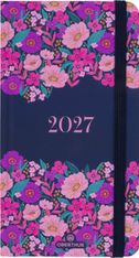 Agenda Anahita - 1 semaine sur 2 pages - 9,5 x 17,5 cm - marine - Oberthur