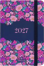 Agenda Anahita - 1 semaine sur 2 pages - 10 x 15 cm - marine - Oberthur