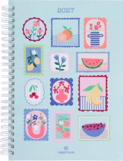 Agenda spiralé Flores - 1 semaine sur 2 pages - 15,5 x 21,5 cm - fruits - Oberthur