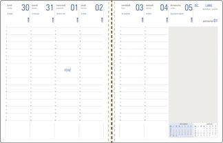Recharge agenda spiralé - 1 semaine sur 2 pages - 21 x 27 cm - grille contemporaine - Oberthur