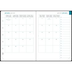 Agenda de bureau Ondine EasySlim 21 - 1 mois sur 2 pages - 15 x 21 cm - disponible dans différentes couleurs - Exacompta