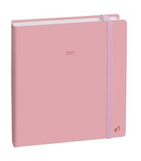 Quo Vadis - Agenda - Exécutif Color - Semainier Planning - Multilingue - Pastel - Rose clair - 13 mois de décembre à décembre - 16x16 cm - Papier Clairefontaine blanc - Fabrication française