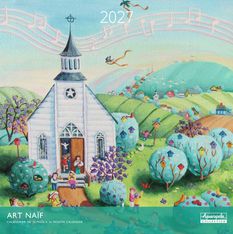 Calendrier mensuel 30X30cm ART NAIF - 16 mois Aquarupella