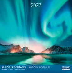 Calendrier mensuel 30X30cm AURORES BOREALES - 16 mois Aquarupella