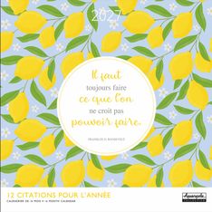 Calendrier mensuel 30X30cm CITATIONS - 16 mois Aquarupella
