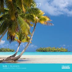 Calendrier mensuel 30X30cm ILES - 16 mois Aquarupella