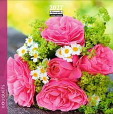 Calendrier mensuel 16X16cm BOUQUETS - 16 mois Aquarupella 