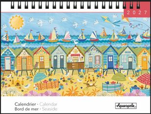 Calendrier chevalets mensuel 18X13,5cm BORD DE MER - 12 mois Aquarupella  