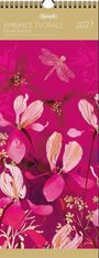 Calendrier long mensuel 16,5X41cm AMBIANCE FLORALE - 12 mois Aquarupella 