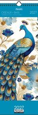 Calendrier long mensuel 16,5X41cm OISEAUX - 12 mois Aquarupella 