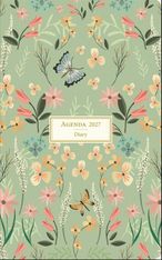 Agenda semaine 13X21cm AMBIANCE FLORALE PAPILLONS -  12 mois Aquarupella 