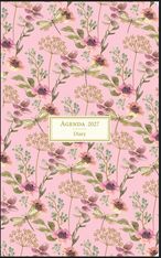 Agenda semaine 13X21cm HERBIER ROSE -  12 mois Aquarupella 