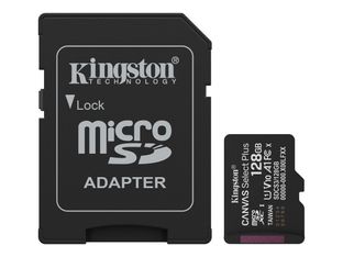 Kingston Canvas Select Plus - Carte mémoire flash (adaptateur microSDXC vers SD inclus) - 128 Go - A1 / Video Class V10 / UHS-I U1 / Class10 - microSDXC UHS-I