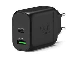 PORT Connect - Adaptateur secteur - GaN - 65 Watt - 2 connecteurs de sortie (USB type A, USB-C)