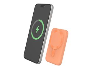 BIGBEN Connected - Batterie externe - Magsafe, Qi - 5000 mAh - 2 connecteurs de sortie (USB, USB-C) - orange