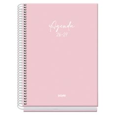 Agenda escolar espiral semana vista rosa Serenity 150 x 210 mm