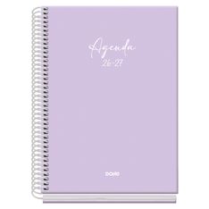 Agenda escolar espiral semana vista morado Serenity 150 x 210 mm