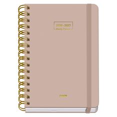 Agenda escolar Wire-O semana vista beige 150 x 210 mm