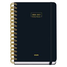 Agenda escolar Wire-O semana vista negro 120 x 170 mm