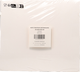 Lot de 50 Boîtes Traiteur Carton Blanc - 29,5 x 20,5 x 6 cm