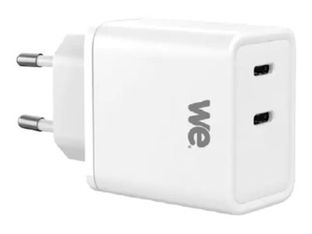 WE - Chargeur secteur - GaN - 45 watt - 2 connecteurs de sortie (USB-C) - blanc