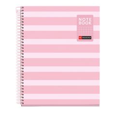 Miquelrius Notebook Between the lines - Cahier à spirale - A5 - 80 feuilles - petits carreaux (5x5 mm) - rose