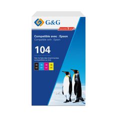 Cartouche compatible Epson EcoTank 104 - pack de 4 - noir, jaune, cyan, magenta - G&G 104 - noir, cyan, magenta, jaune - G&G