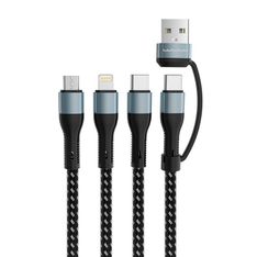 Wuw - Câble 5 en 1 - Lightning + micro - Type-C vers type-C - 1,2 m - 60 W