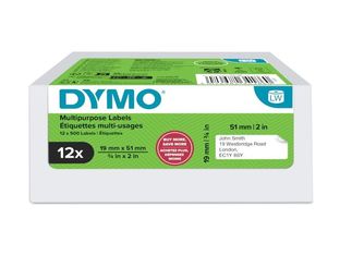 DYMO - 12 rouleaux de 500 étiquettes - 19 x 51 mm - blanc