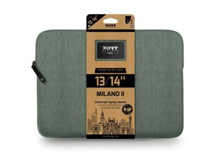 Port Designs Milano II - Housse d'ordinateur portable 13"–14" - velours côtelé - Vert sauge