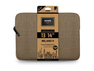 PORT Designs Milano II - Housse d'ordinateur portable 13''–14'' - Velours côtelé - Desert Brown