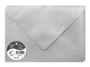 Clairefontaine Pollen - Enveloppe - International C5 (162 x 229 mm) - en pointe - côté ouvert - imprimable - argent - pack de 20