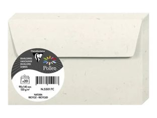 Clairefontaine Pollen Natura Collection - Enveloppe - 90 x 140 mm - portefeuille - côté ouvert - nature - pack de 20
