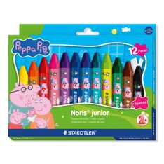 STAEDTLER - Noris® junior - Pack de 12 crayons à la cire Peppa Pig
