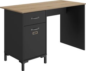 GAUTIER OFFICE - Bureau Manchester avec tiroir - L120 x H73 x P55 - noir industriel