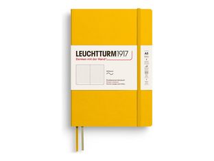 Leuchtturm1917 - Cahier de notes - reliure cousue - moyen - A5 (145 x 210 mm) - 123 pages - papier chamois - pointillé - sunflower cover