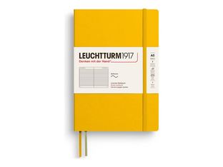 Leuchtturm1917 - Cahier de notes - reliure cousue - moyen - A5 (145 x 210 mm) - 123 pages - papier chamois - doublé - sunflower cover