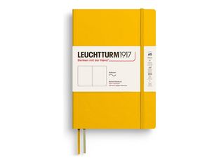 Leuchtturm1917 - Cahier de notes - reliure cousue - moyen - A5 (145 x 210 mm) - 123 pages - papier chamois - uni - sunflower cover