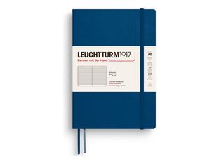 Leuchtturm1917 - Cahier de notes - reliure cousue - moyen - A5 (145 x 210 mm) - 123 pages - papier chamois - doublé - revêtement indigo